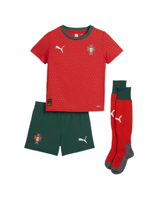 CAMISA E PANTALONES CORTOS PARA NIÑO PORTUGAL HOME 25/26 - CON MEDIAS