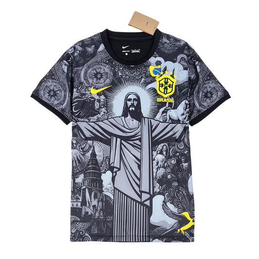 CAMISETA EDICIÓN ESPECIAL BRASIL CRISTO REDENTOR HOMBRE - NEGRA
