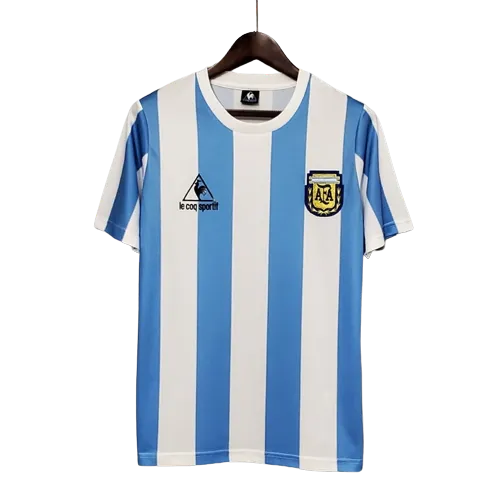 CAMISETA ARGENTINA RETRO 1986 - BLANCA Y AZUL